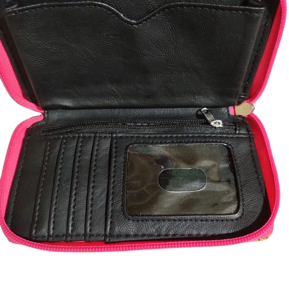 Xhilaration Black Pink Geometric Clutch Wristlet - Picture 4 of 4